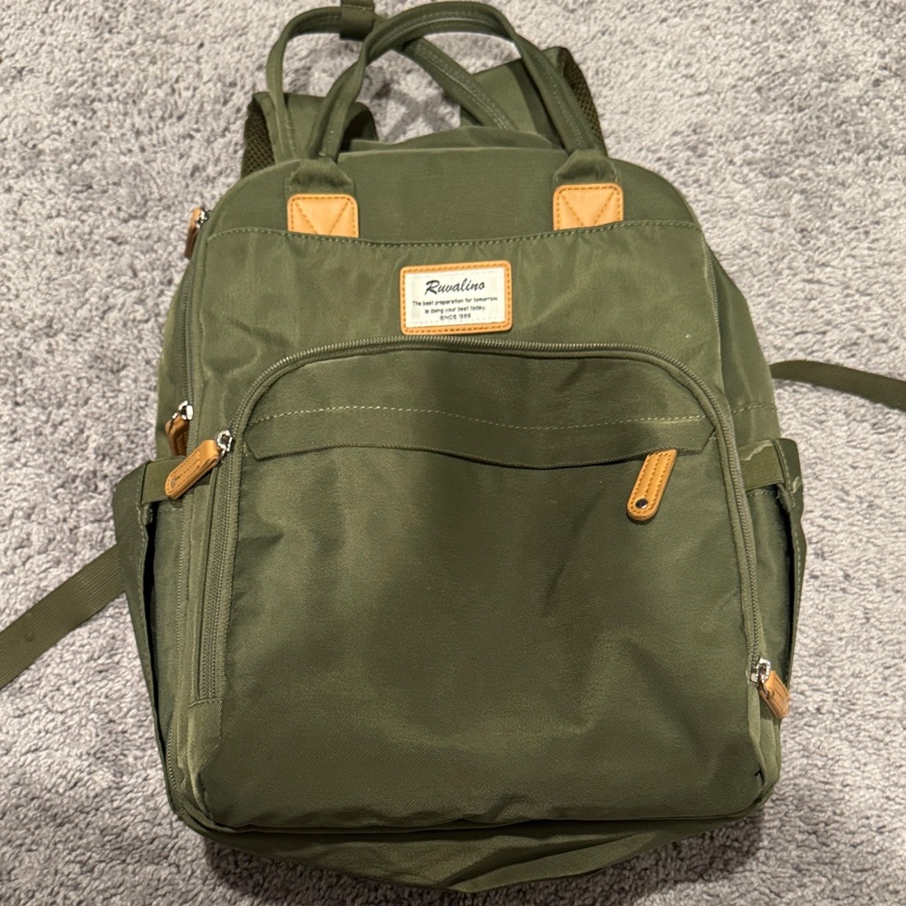 RUVALINA Olive Green Diaper Backpack